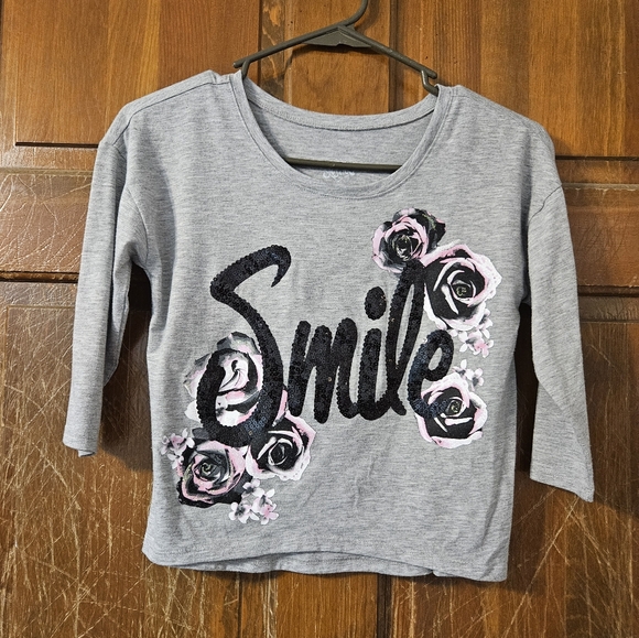 JUSTICE CROP TOP WITH 3/4 SLEEVE SIZE 10 - Picture 1 of 3